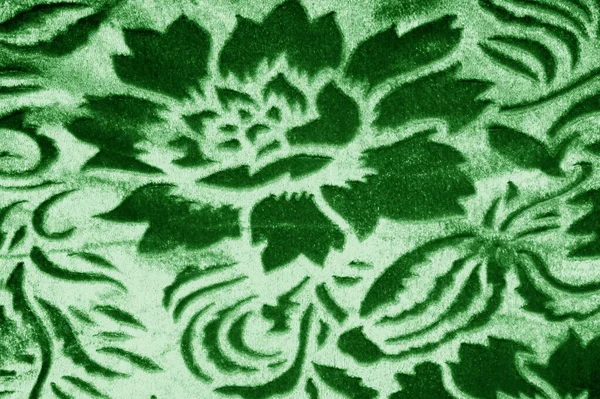 Terciopelo tela verde Patrón de terciopelo tallado debajo de una incircunciso — Foto de Stock