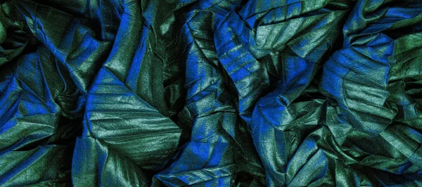 Textura fondo patrón papel pintado seda tela negro con azul — Foto de Stock