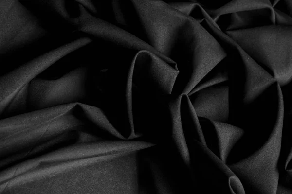 Plano de fundo texturizado, tecido preto. Este tecido leve de li — Fotografia de Stock