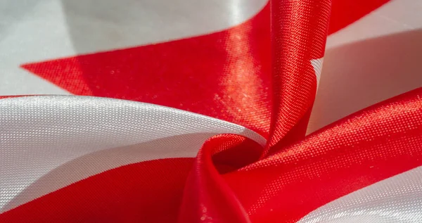 Textura, fundo, padrão, seda respiração crepe vermelho e branco. L — Fotografia de Stock