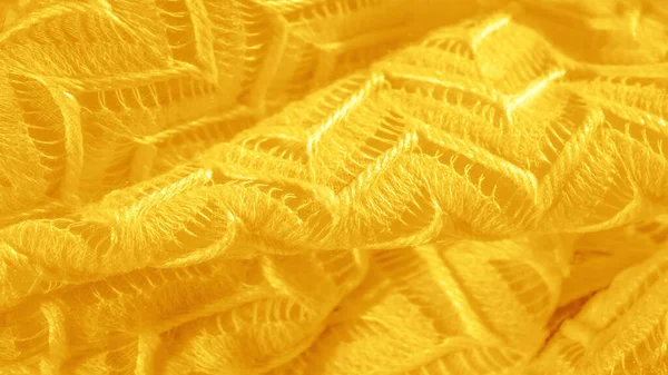 Texture, background, pattern, silk fabric, yellow, layered lace — Stock Photo, Image