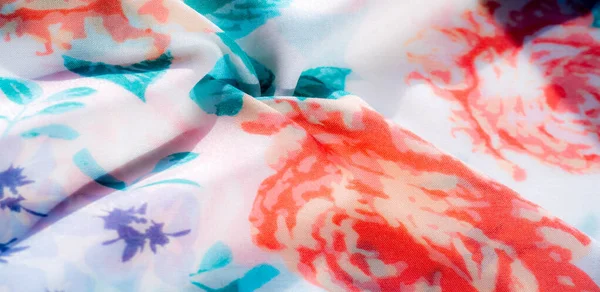 Texture tissu de coton motif. Fleurs roses sur un backgrou blanc — Photo