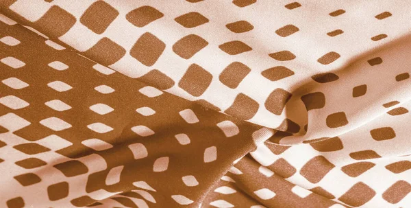 Texture background pattern. silk fabric with brown squares on a — Stock Photo, Image