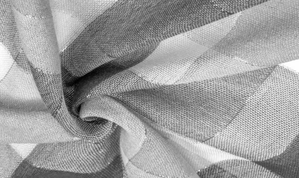 Texture, background, silk scarf feminine black and white with a