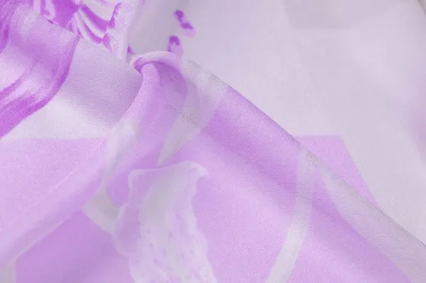 Texture, fond, motif, tissu de soie, Violet sur argent bac — Photo