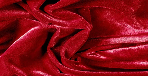 Motivo, trama, sfondo, tessuto di velluto rosso, stile velluto. P — Foto Stock