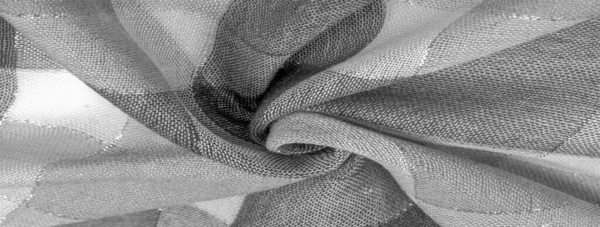 Texture, background, silk scarf feminine black and white with a — Stock Photo, Image