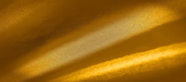 Texture, sfondo, motivo. tessuto di seta giallo oro panorami — Foto Stock