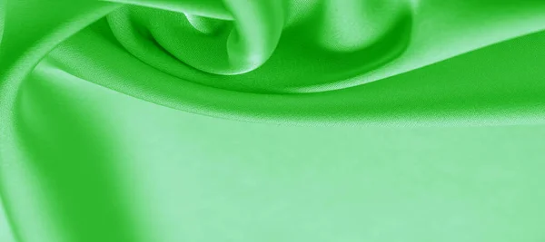 Textura de fundo, padrão. Tecido de seda verde esmeralda. Este wil — Fotografia de Stock