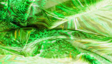 Arka plan dokusu, desen. Yeşilimsi zümrüt gölgesinden ipek.