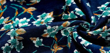 Doku, arka plan, desen, f yeşil renkleri ile kumaş mavi