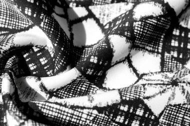 doku, arka plan, desen. siyah soyut f ile beyaz kumaş