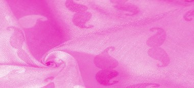 Doku Arka Plan, Boyalı Karikatür Mustac ile Pembe İpek Kumaş