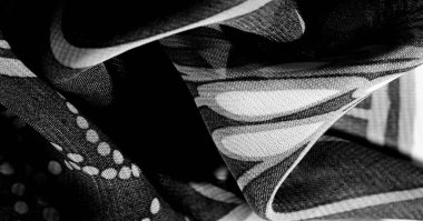 doku, arka plan, desen, duvar kağıdı. Siyah beyaz ipek kumaş