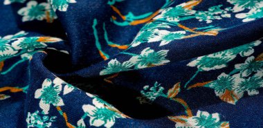 Doku, arka plan, desen, f yeşil renkleri ile kumaş mavi