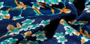 Doku, arka plan, desen, f yeşil renkleri ile kumaş mavi