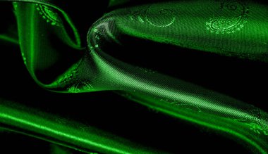 Doku, arka plan, desen Yeşil ipek şifon kumaş bir pa ile