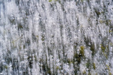 Doku deseni arka plan beyaz Kış, nehir buz hava kabarcıkları s