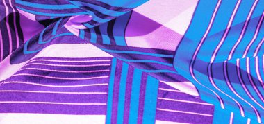 Doku, arka plan, mavi çizgili desenli ipek kumaş. Th