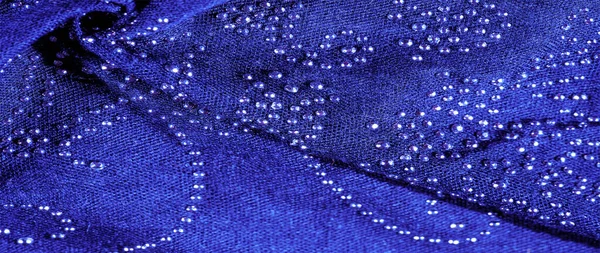 Extura, fondo, patrón, postal, seda azul con vidrio pegado —  Fotos de Stock
