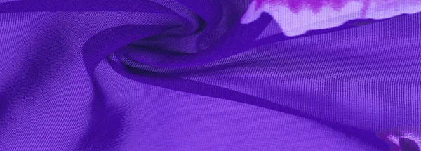 Textura, fundo, tecido de seda azul com uma impressão floral vermelha. Y — Fotografia de Stock