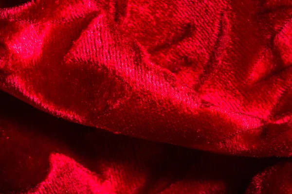 Velor, cloth of red color. This gorgeous stretch velvet fabric h — Stock Photo, Image