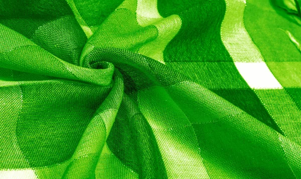 Texture background pattern silk scarf female green in color with