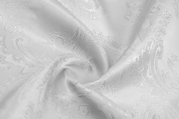 Texture fond Soie tissu Noir blanc couleur Luxueux doux — Photo