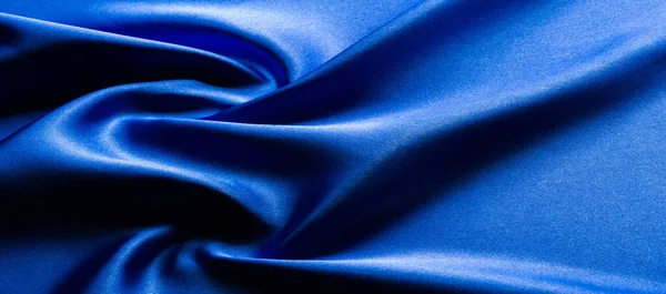 Textura, Tela de seda azul, Hecho solo para el estado de ánimo que introd — Foto de Stock