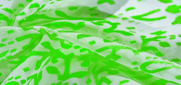 Textura, padrão, coleção, tecido de seda, cachecol feminino, verde e — Fotografia de Stock