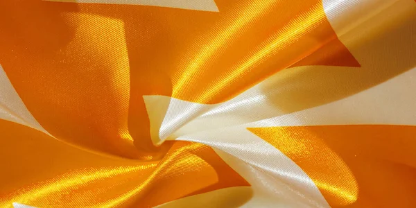 Textuur, achtergrond, patroon, zijde geel en wit crêpe adem — Stockfoto