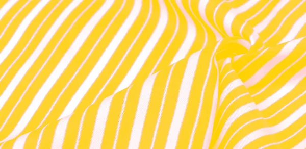 Silk striped fabric. yellow white stripes. This beautiful, super — Stock Photo, Image