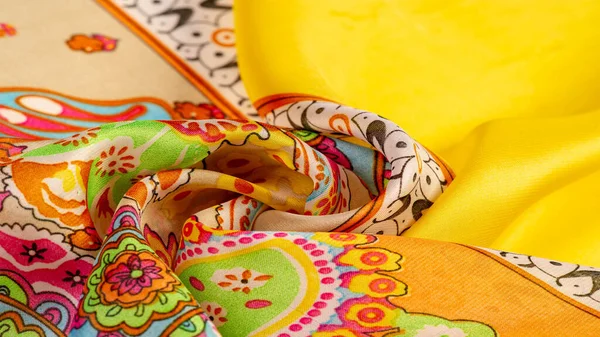 Textuur, achtergrond, Paisley zijde stof, Indiase Thema's sierlijke t — Stockfoto