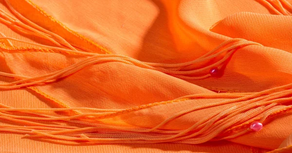 Háttér, mintázat, textúra, Orange selyem szövet van egy zseniális — Stock Fotó