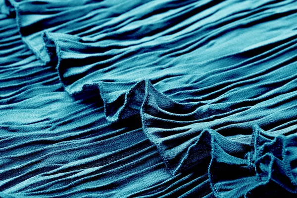 Texture, background, pattern, Cloth pleated blue. A shiny finish — Stock Photo, Image