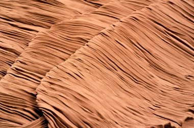 Doku, arka plan, desen, Kumaş gofre kahverengi. Kayısı rengi.