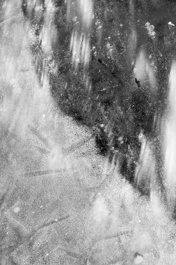 Doku deseni arka plan beyaz Kış, nehir buz hava kabarcıkları s