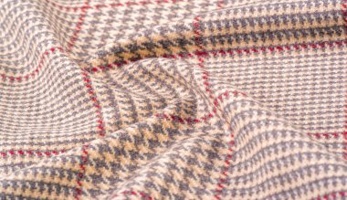 Arka plan dokusu, desen. Kumaş kalın, bir kafesiçinde sıcak