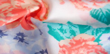 doku deseni pamuklu kumaş. Beyaz bir backgrou üzerinde çiçekler güller