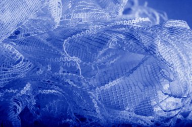 Doku, arka plan mavi tül. Hacim, yetenek veya ayrıntılı d ekleme