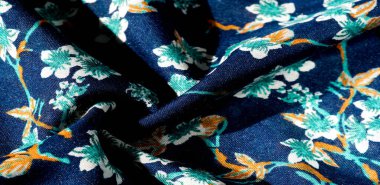 Doku, arka plan, desen, f yeşil renkleri ile kumaş mavi