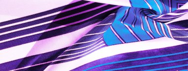 Doku, arka plan, mavi çizgili desenli ipek kumaş. Th