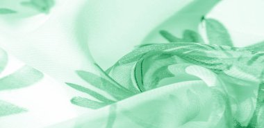 Doku arka plan, desen, duvar kağıdı. beyaz ipek kumaş, yeşil