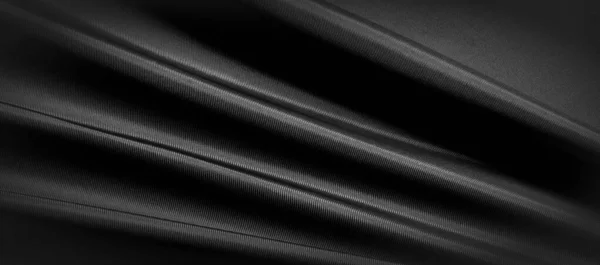 texture, background, pattern. Black silk fabric. It is black and