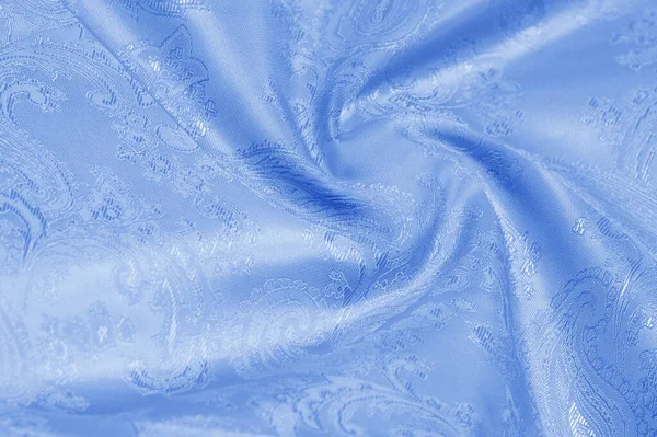 Texture, background, pattern. The fabric is silk blue. Luxury at — Stock Photo, Image