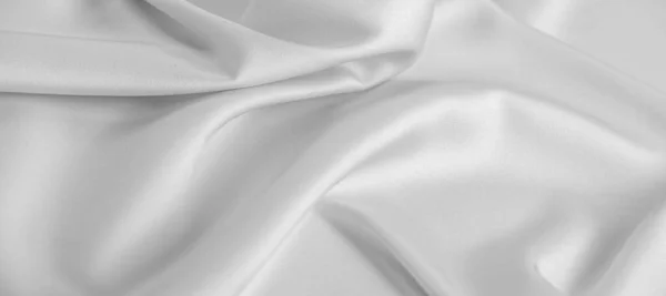 Background texture, pattern. White silk fabric. It has a smooth — Stock Photo, Image