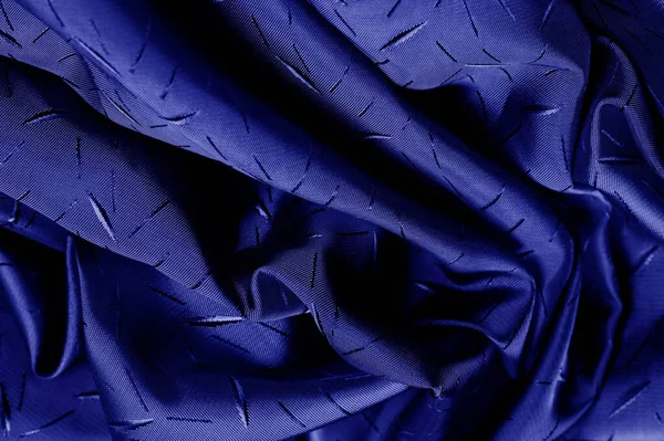 Teksturowane, tło, rysunek, niebieska tkanina jedwabna. Medium-dens — Zdjęcie stockowe