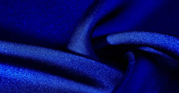 Achtergrond, patroon, textuur, behang, blauwe zijde stof. Voeg een — Stockfoto