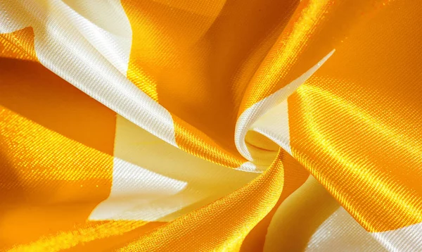 Textura, fundo, padrão, seda amarelo e branco crepe respiração — Fotografia de Stock