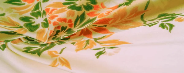 Texture, background, pattern, delicate  silk with floral print E — Stock Photo, Image